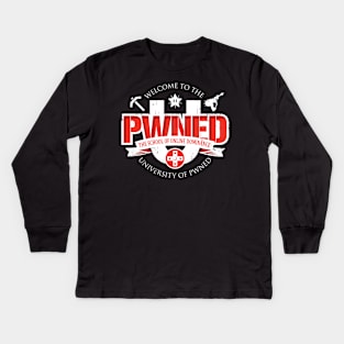 PWNED U - On Multi color Kids Long Sleeve T-Shirt